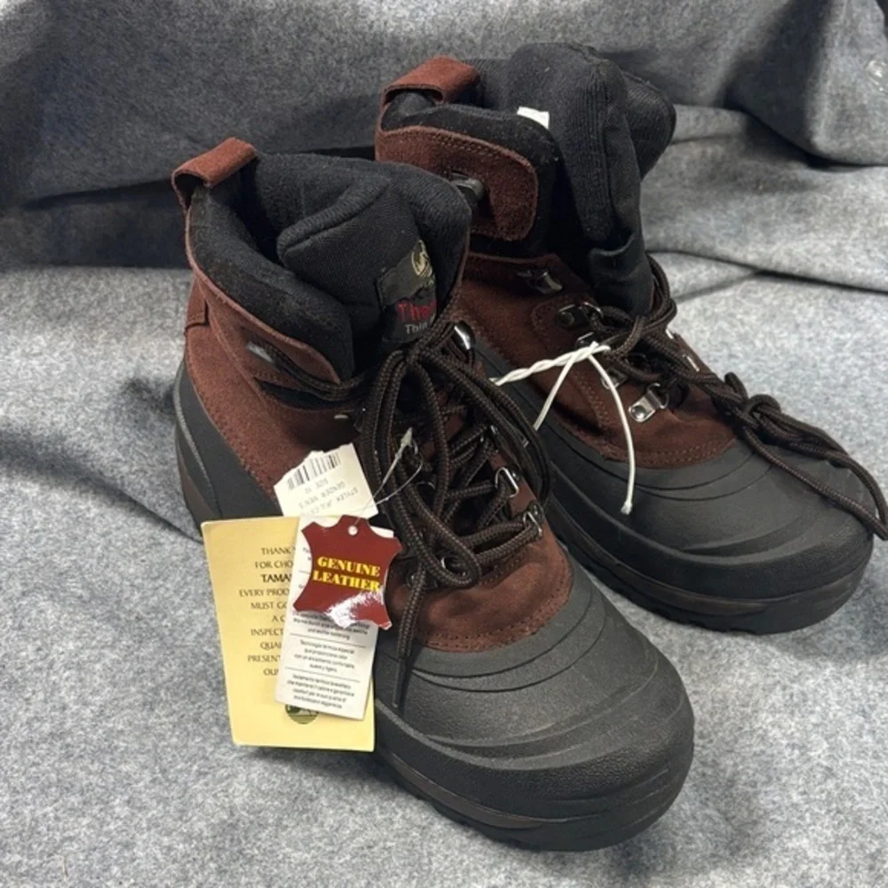 Tamarack thermolite leather lace up insulated Black and Brown Boots size 10